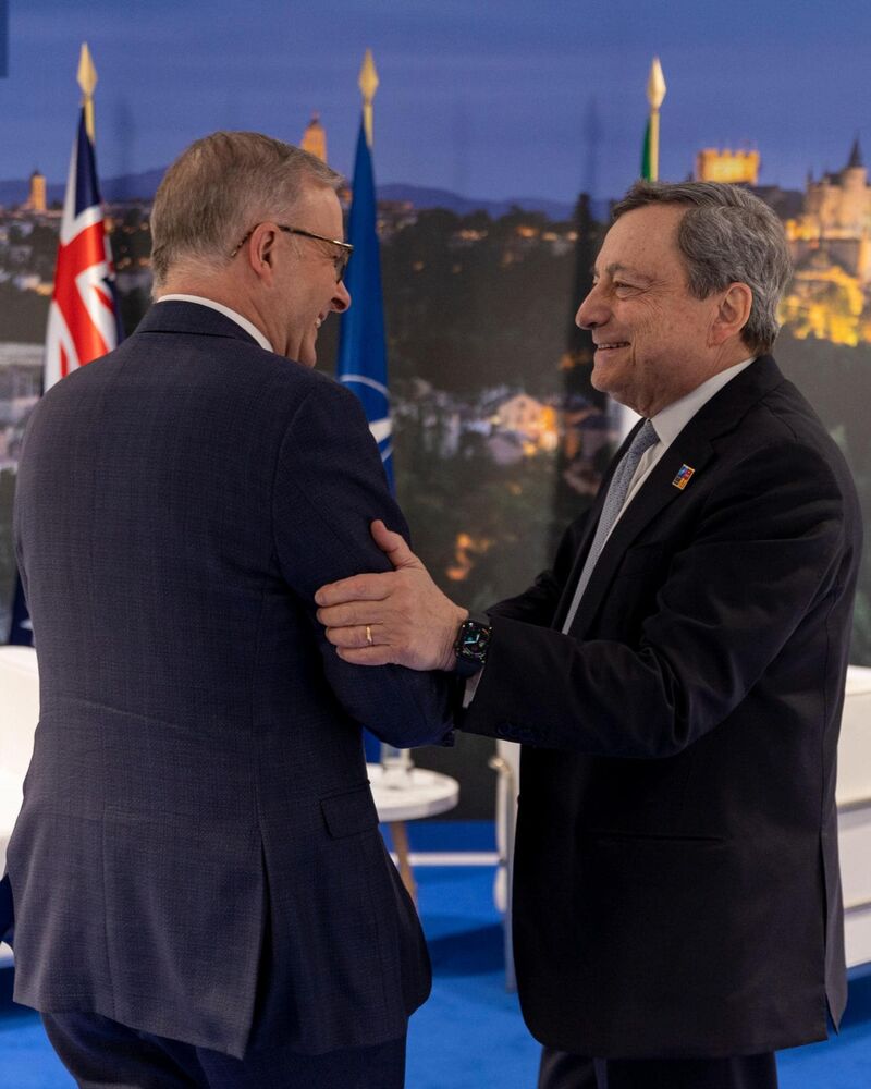 Australian Prime Minister Antony Albanese meets Italian Prime Minister Mario Draghi